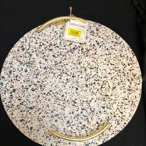 Southern Living Terrazzo Tray with Gold Accents